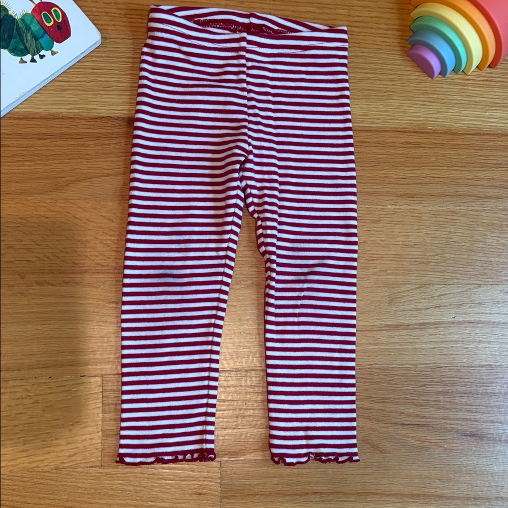 4/$21 2T Gymboree Red and White Striped Cotton Leggings